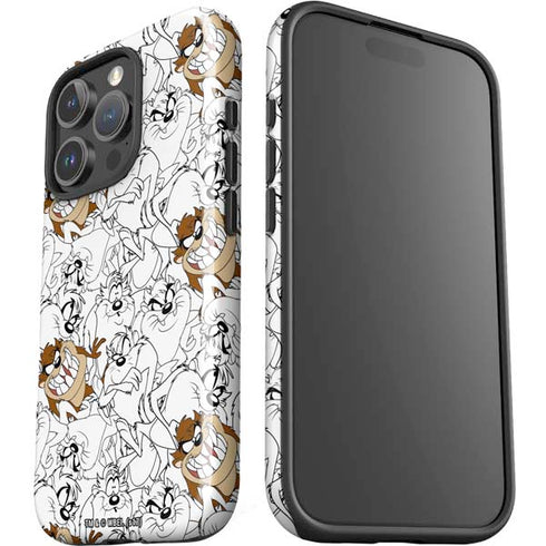 Looney Tunes Tasmanian Devil Super Sized Pattern iPhone 16 Pro Impact Case